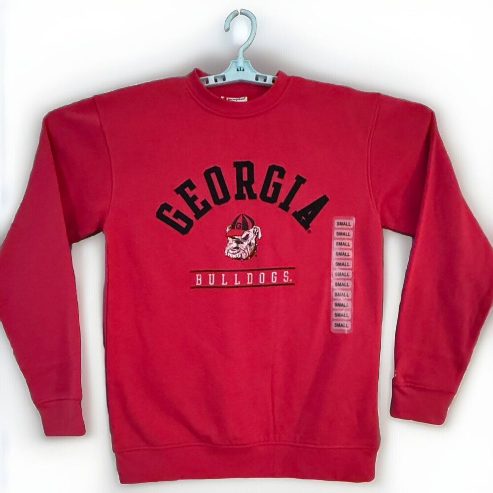 Champion Authentic Athleticwear Fleece Lined Sweatshirt M SM Red Ga Bulldogs NWT